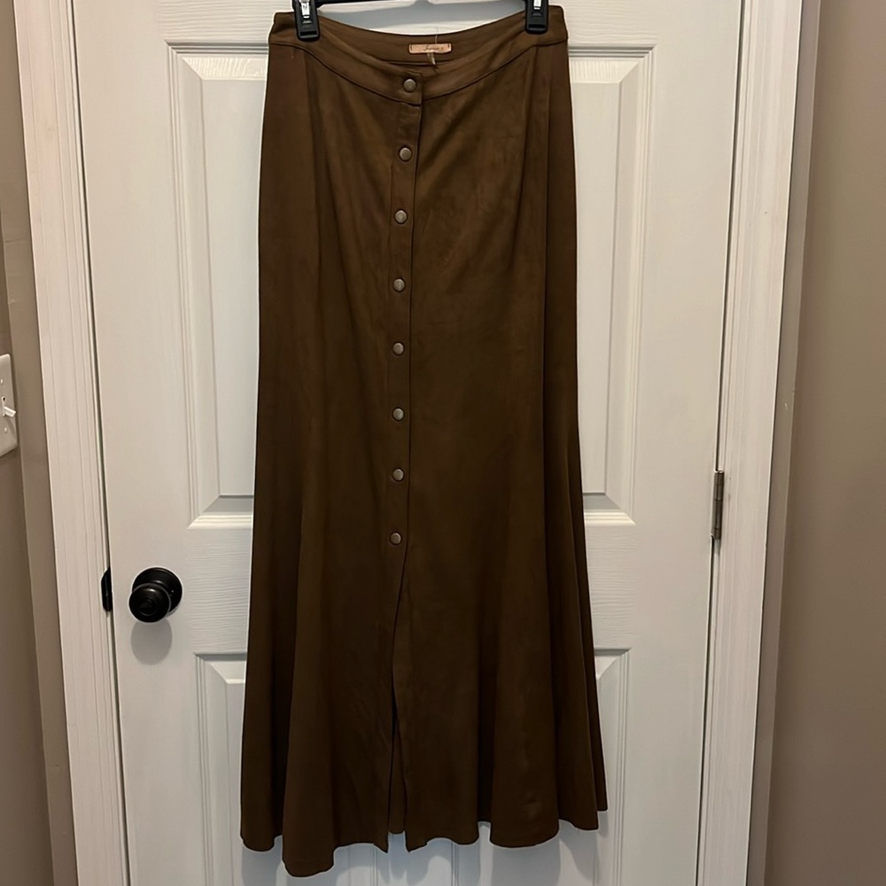 Long Suede Skirt - Picture 2 of 6